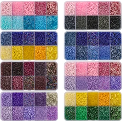 130g/set Glass Round Seed Beads Tube Loose Spacer Beads DIY Bracelet Necklace Czech Crystal For Jewelry Making Earing Accessory
