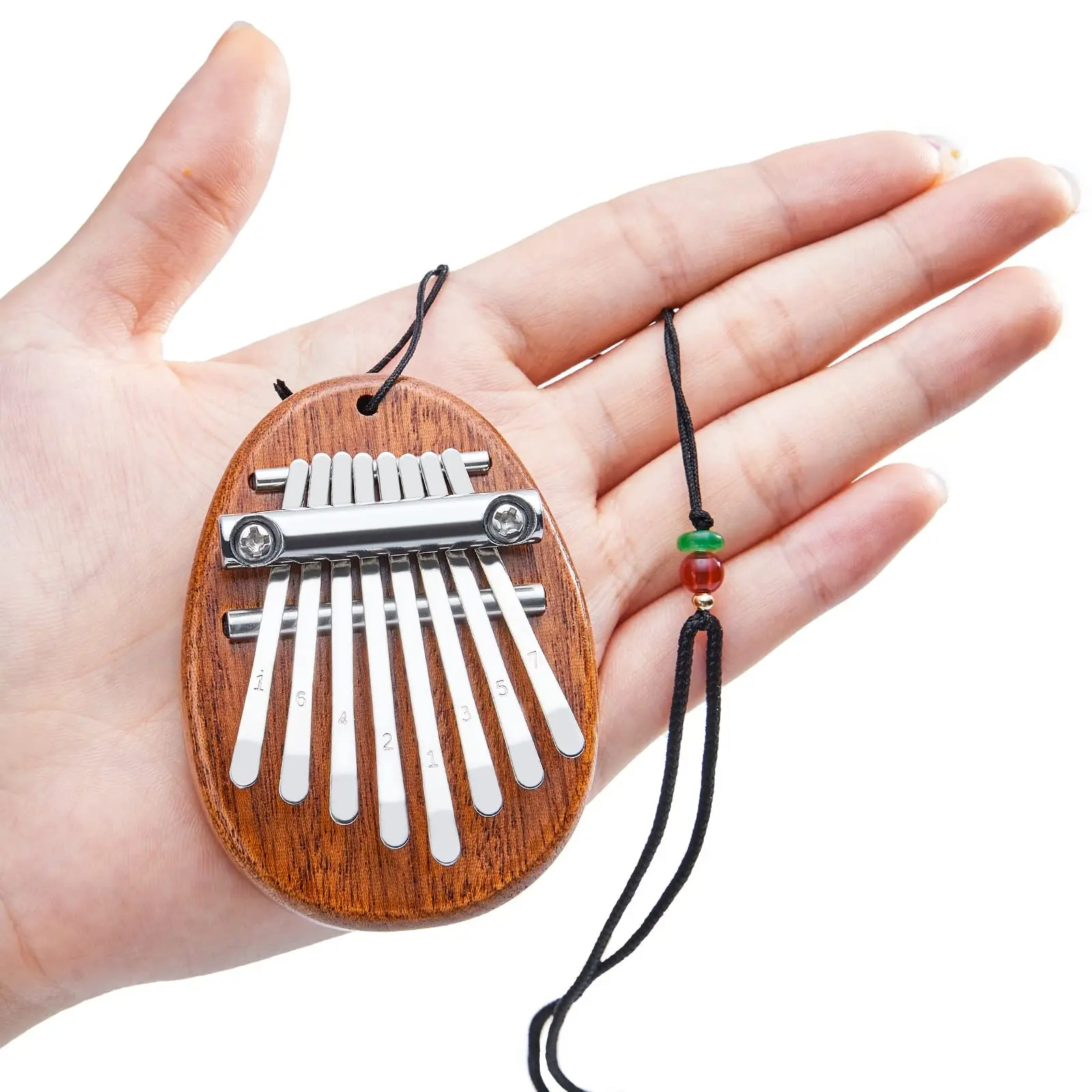 Mini Kalimba 8 Key Thumb Piano 1 Pack Water Drop Style Cute Instrument Portable Exquisite Gift Set for Kids