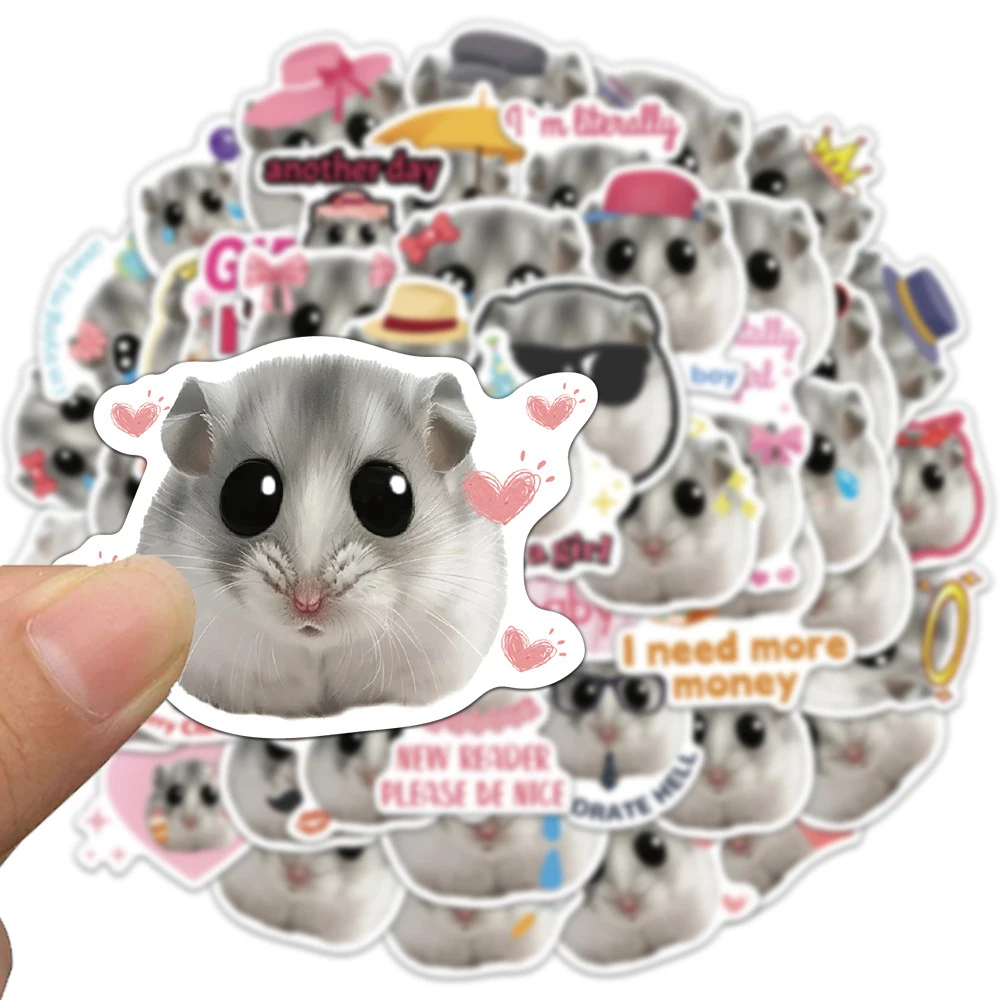 10/30/50 Stuks Leuke Hamster Meme Cartoon Stickers Esthetische Decals Waterdicht Diy Telefoon Notebook Laptop Kids decals Speelgoed