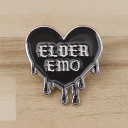 Black Heart Emo Enamel Pin Brooches for Women Lapel Pins Badges on Backpack Clothing Accessories Punk Jewelry Friends Gift