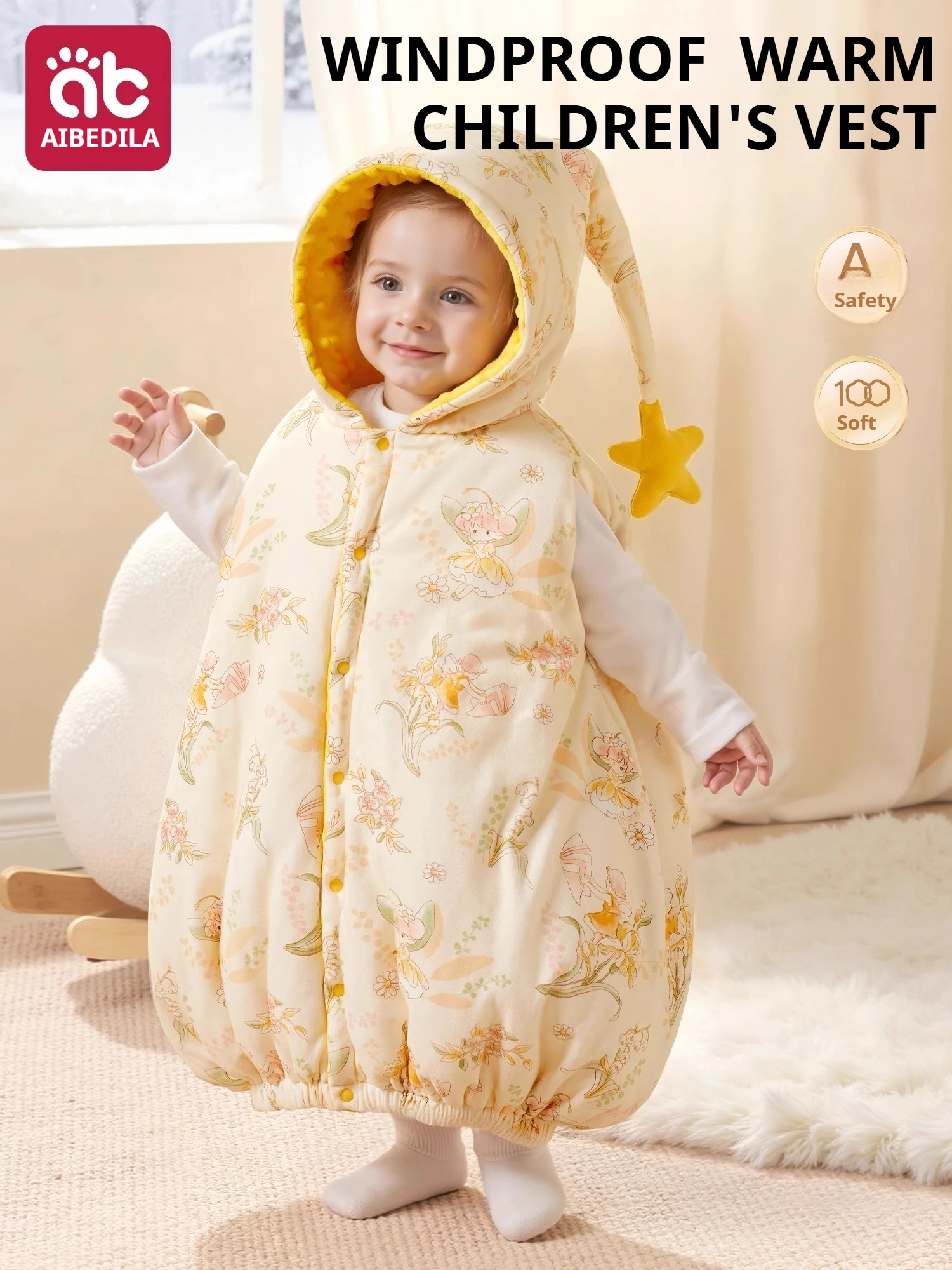

AIBEDILA Winter Baby Hooded Cloak Windproof Warm Girl Cloak Infant Toddler Child Hooded Coat Cute Thick Boy Clothes Christmas