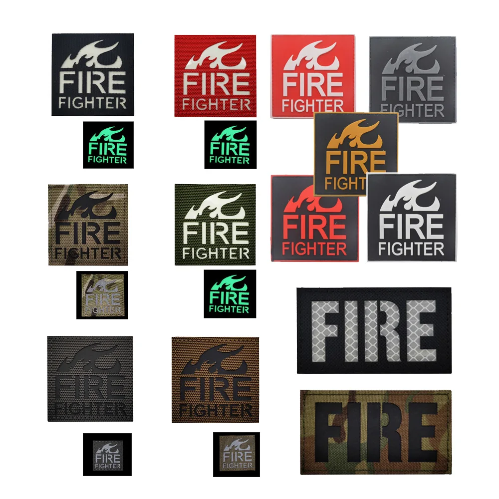 Hot Selling Laser Cut IR Reflective Fire Fighter PVC Magic Armband Glow-in-the-dark Bag Accessory Backpack Patches for Clothing