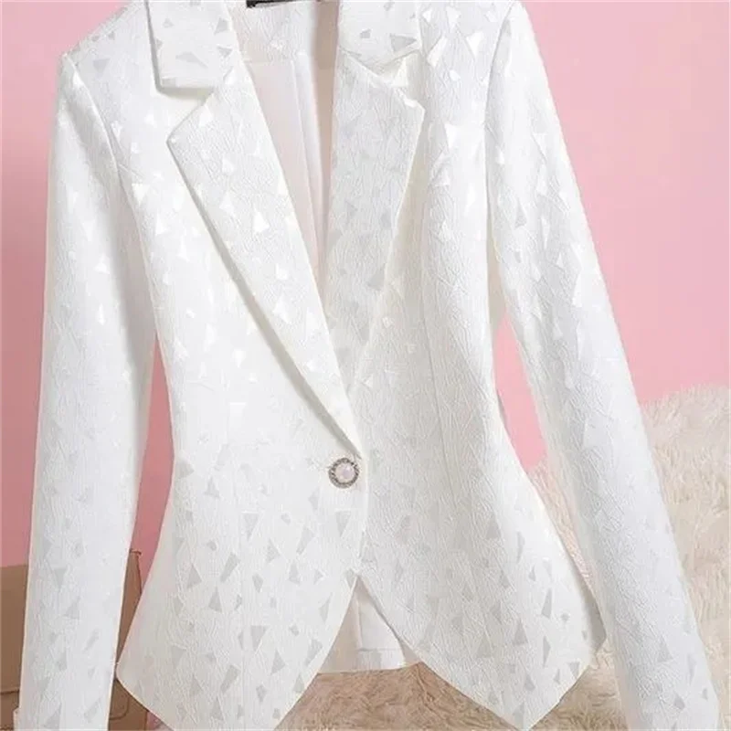 2024 Women Blazer Formal Slim Blazers Lady Office Work Suit Pockets Jackets Coat Female Wine Notched Blazer Jackets Femme Blazer