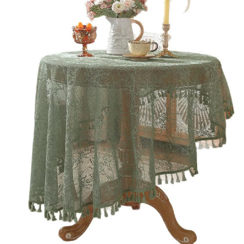 American-style cutout tablecloth for small round tables romantic decoration Kitchen cloth fabric dining table placemat Table pad