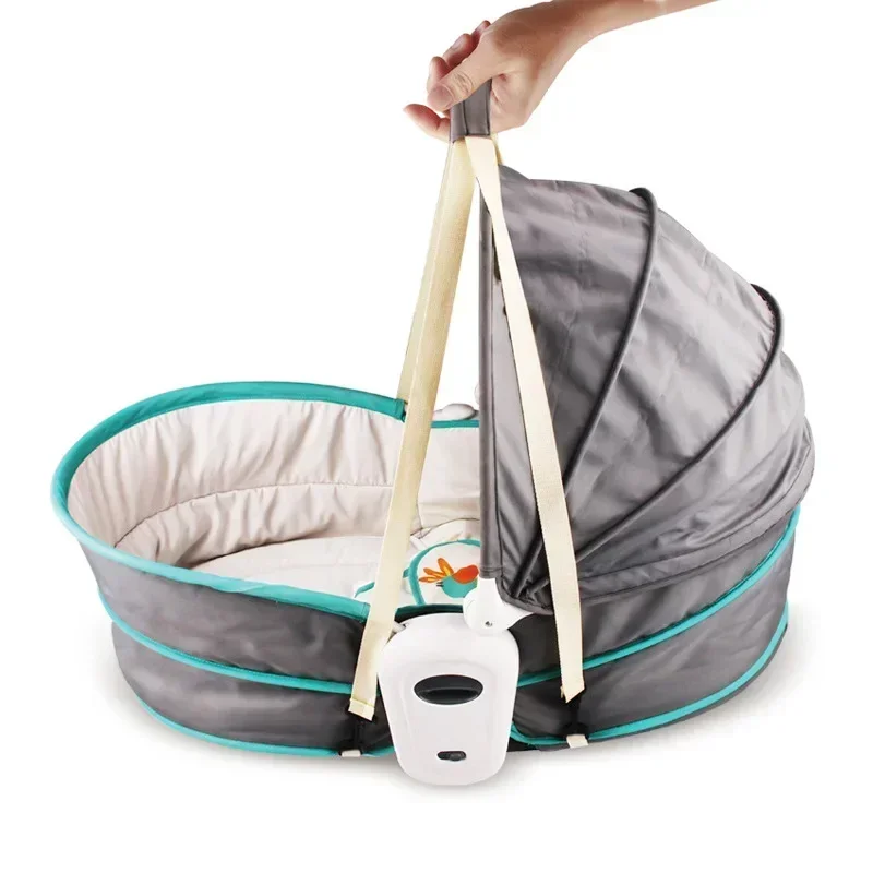 Cadeira de balanço para bebês, berço 5 em 1, música vibratória, agitador, berço de balanço para bebês de 0 a 3 anos, assento inteligente para dormir