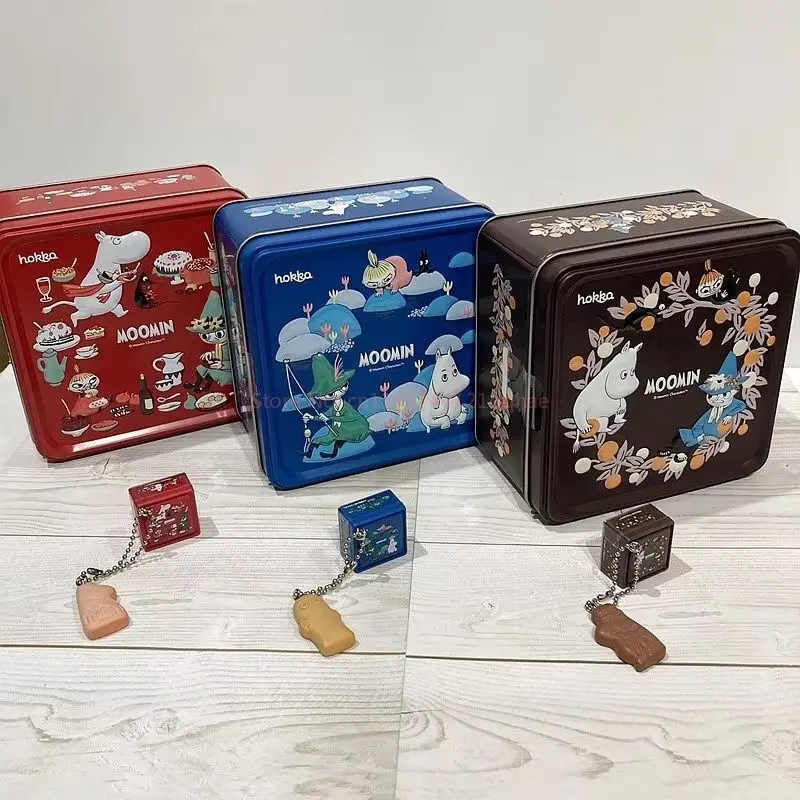 Original Bandai Moomin Snack Charm Figure Keychain Collectible Miniature Food Anime Action Figure Model Classic Toy Gift