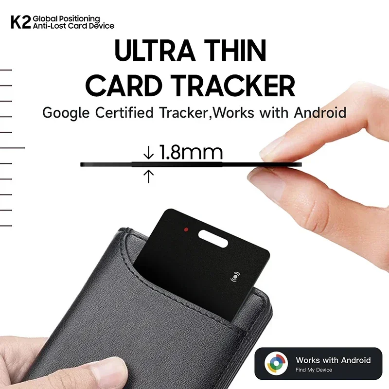 Rastreador GPS de Google, tarjeta de carga inalámbrica, localizador inteligente ultrafino, dispositivo antipérdida para Android, localizador para niños, nuevo