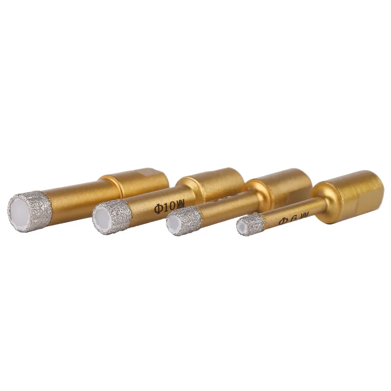 6-12Mm M10 Benang Vakum Brazing Kering Berlian Pengeboran Inti Bit Keramik Ubin Lubang Melihat Granit Marmer Porselen Alat Bor Bata