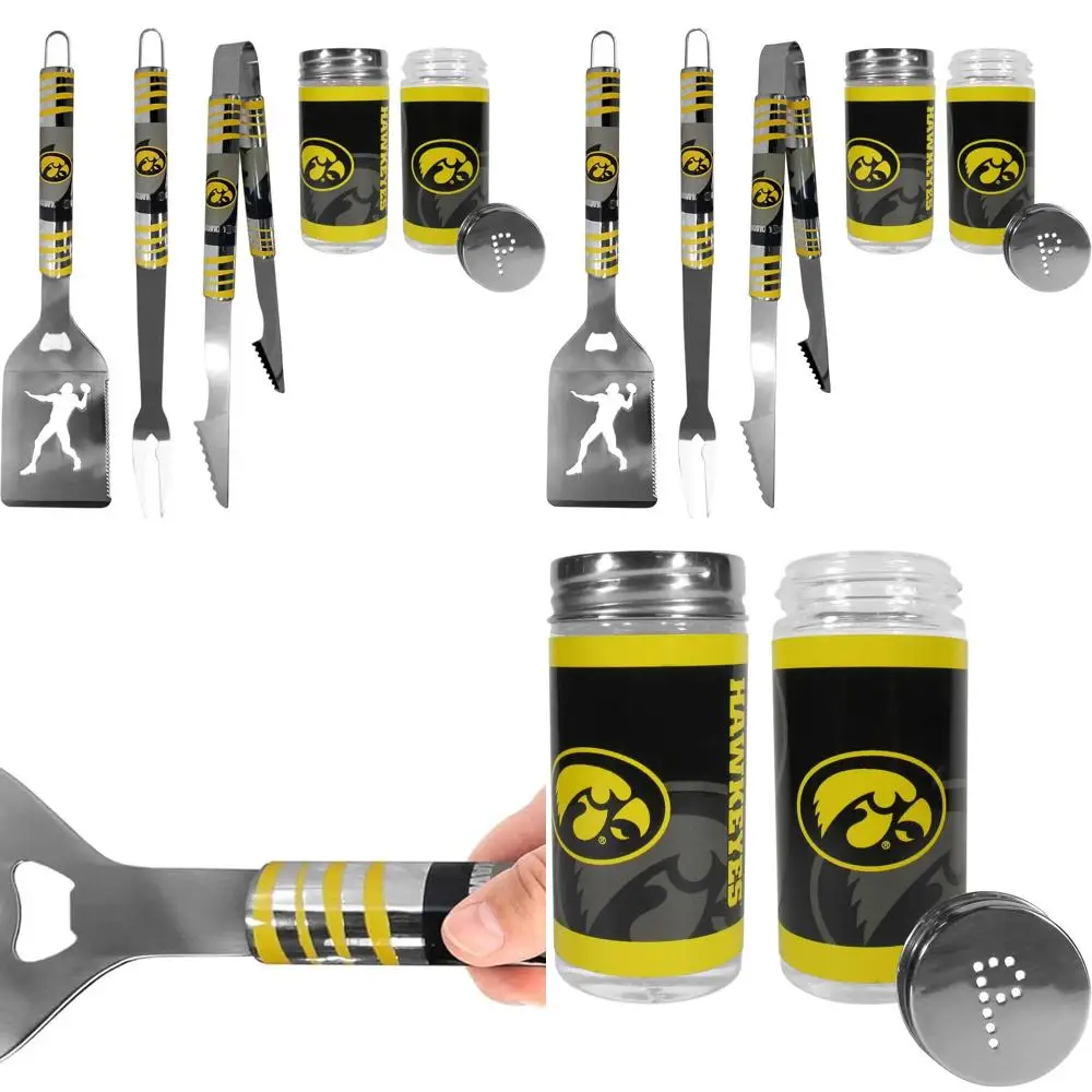 

Iowa Hawkeyes 3-Piece Tailgate BBQ Set with Shakers in Team Colors