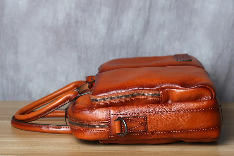 Retro Leder herren Aktentasche Top Schicht Leder Handtasche Lässig Schulter Messenger Tasche Business Laptop Tasche Trendy männer Tasche NZPJ – Detail 9