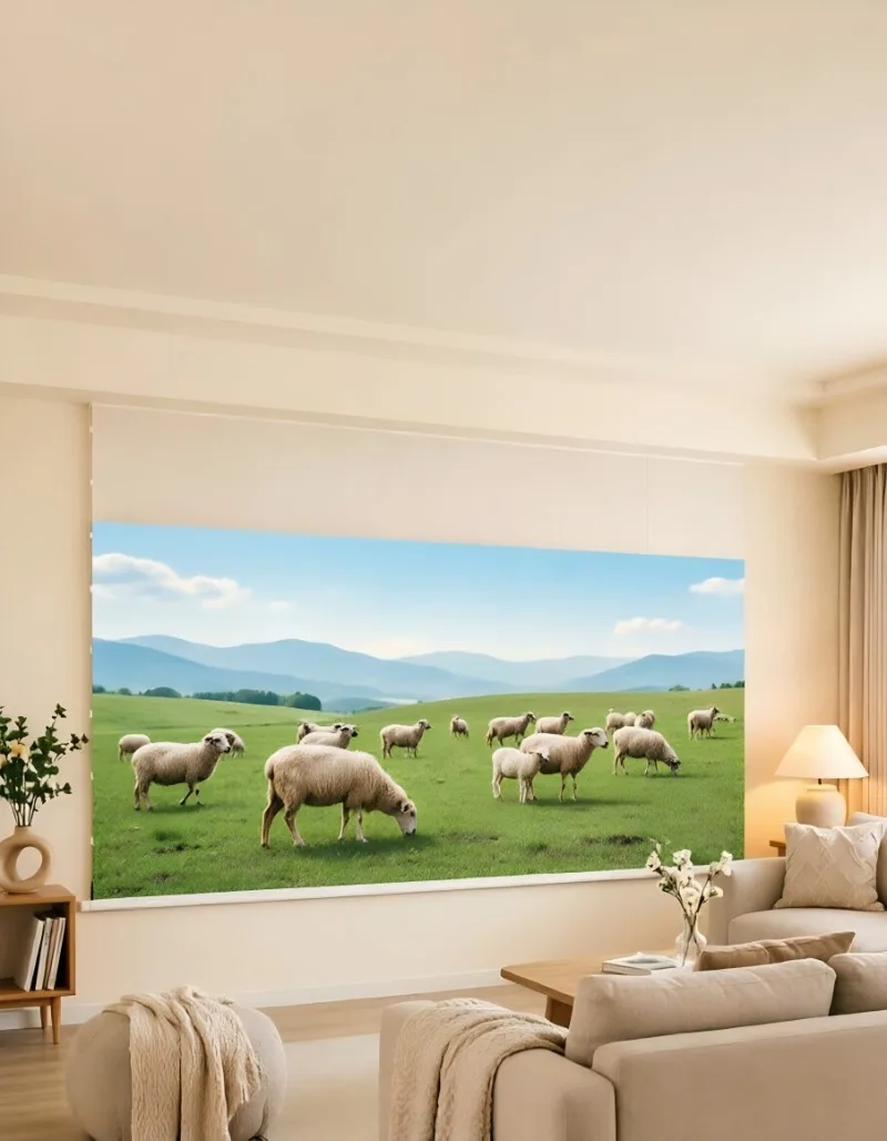 92Inch Electric Fresnel Suspended Ceiling Screen Strong ALR Ultra Thin Hidden Install Home Theater Living Room Projector Screens