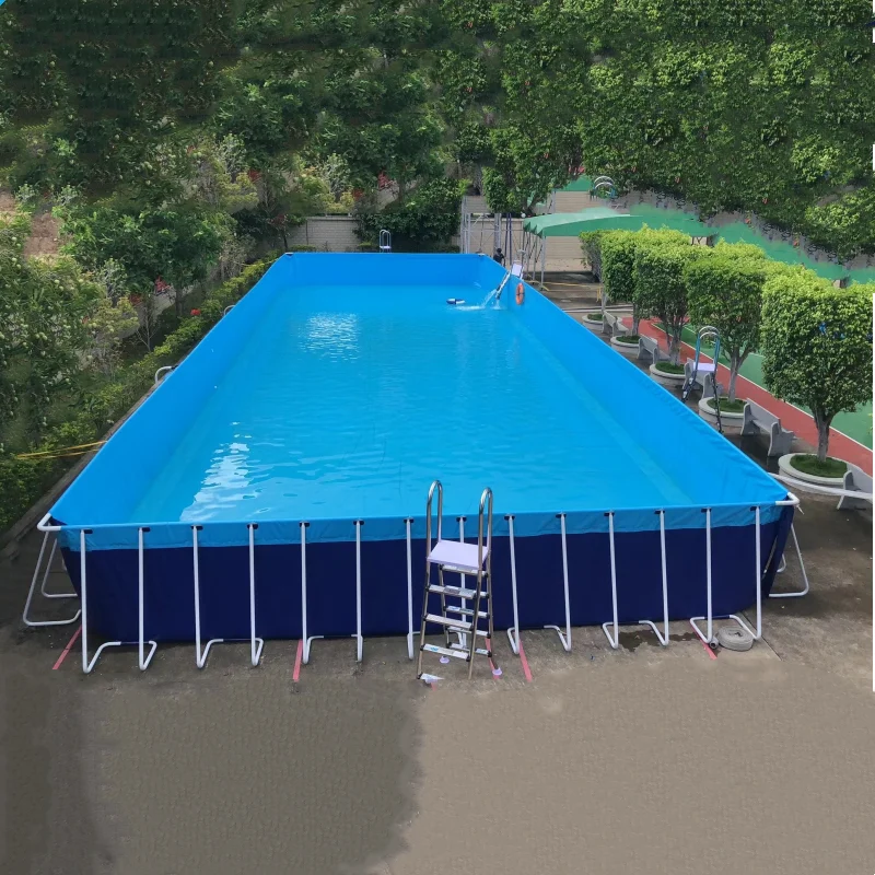 

Custom Portable Family Outdoor Small Durable Metal Frame Above Ground Swimming Pool Rectangular Round
