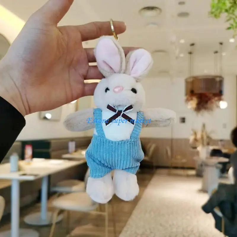 090B Plush Plush Rabbit Usisex Hoodie Bunny Bunny Cheychain Wallet Lanyard Bey Chain Rings Women Wallet Home Decoration