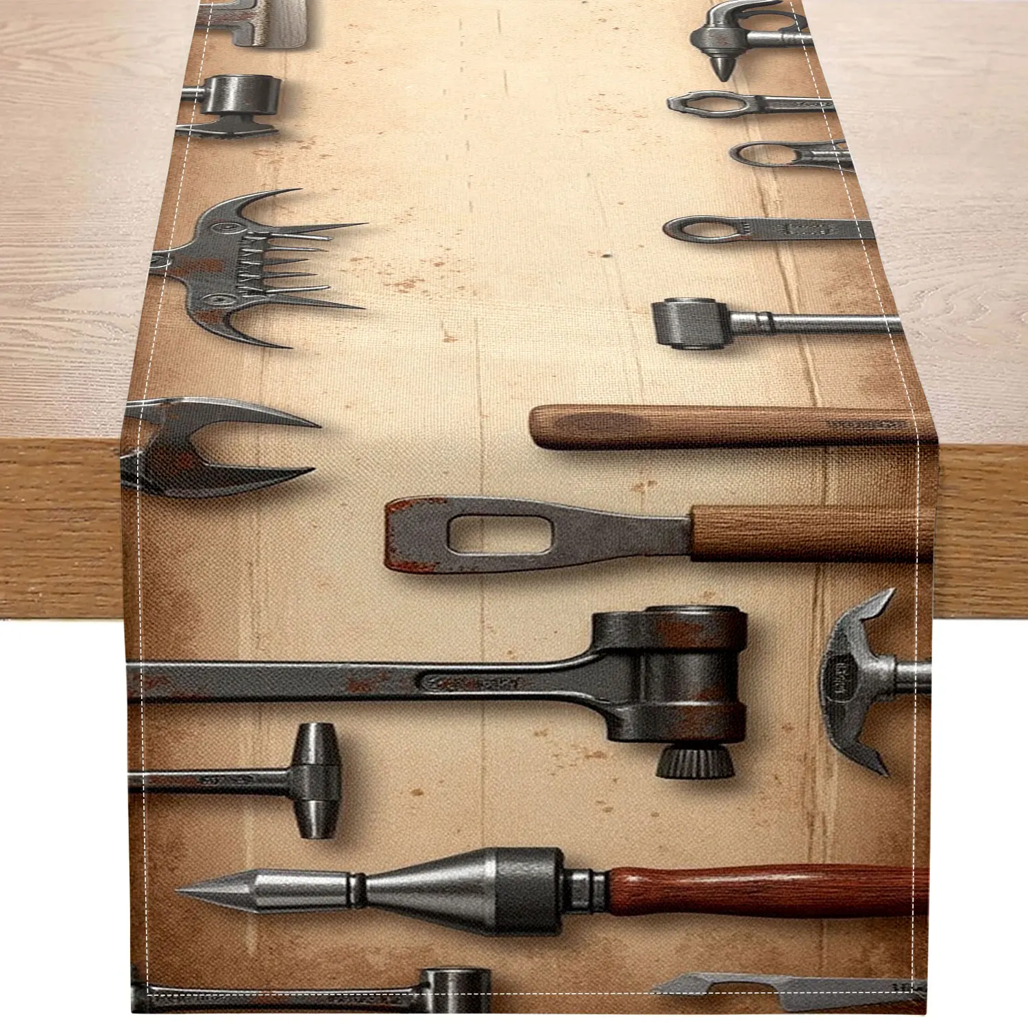 

1 Piece of Retro Tool-Themed Table Flag, Retro Tools and Old Background Patterns, Suitable for Handmade Workshop Decoration, Retro Tool Exhibition, Woodworking Theme Activities, Tool Cultural and Creative Store Display, Handmade Enthusiasts' Gatherings, H