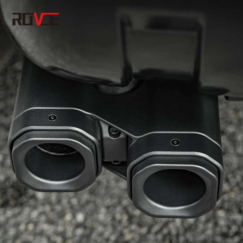 ROVCE Car Muffler Pipe Exhaust Tip Rear Air Vent Outlet Tailpipe with Guard Plate For Land Rover Defender 130 110 2020-2024
