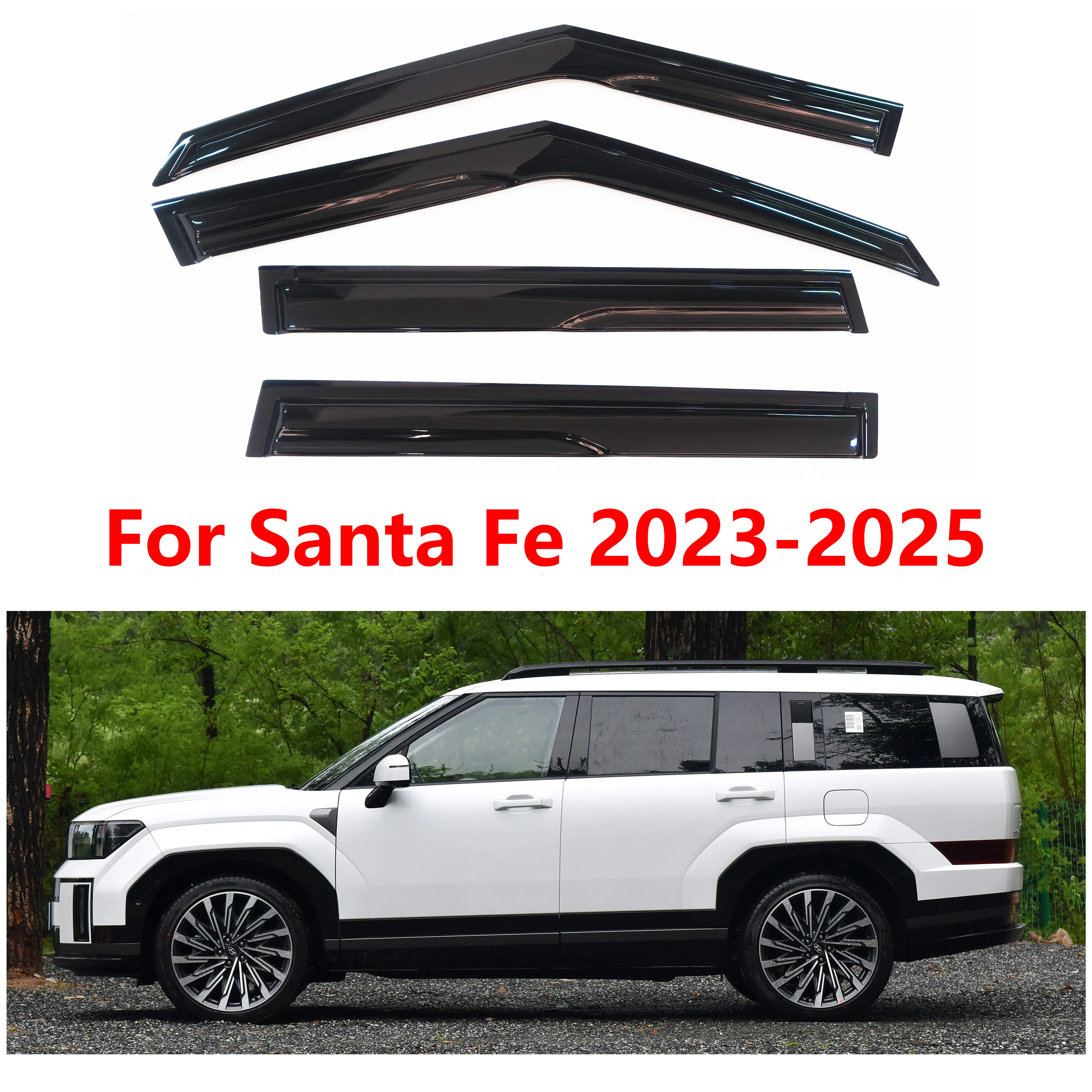 

4-шт новейшей модели солнцезащитного козырька на окно автомобиля для Santa Fe 2023-2025, оконный козырек от дождя, оконные козырьки от дождя