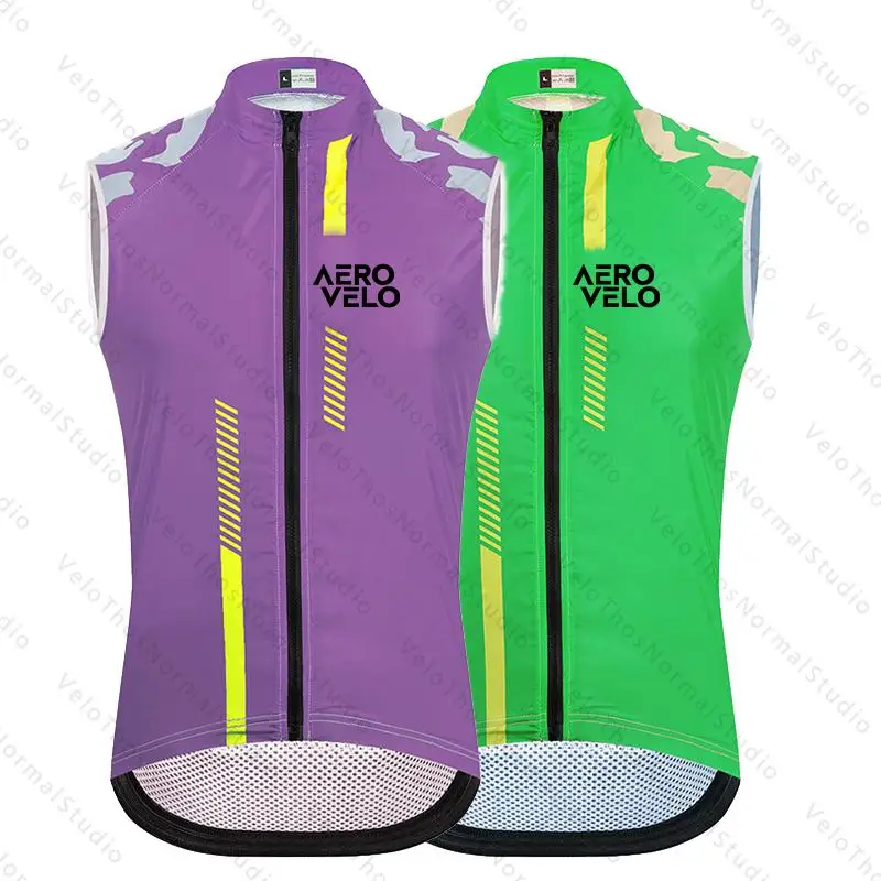 AERO VELO 2026 Men's Cycling Vest Windproof Sports Run Vest Road Mountain Sleeveless Zipper Cycling Jersey Vests Short Gilet