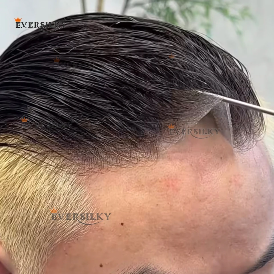 

Невидимый мужской парик с естественной линией роста волос, коричнево-русый, 80% плотность, тончайшая основа 0.02 мм, 1b65 # Мужской капиллярный протез, 18 штук, серый цвет