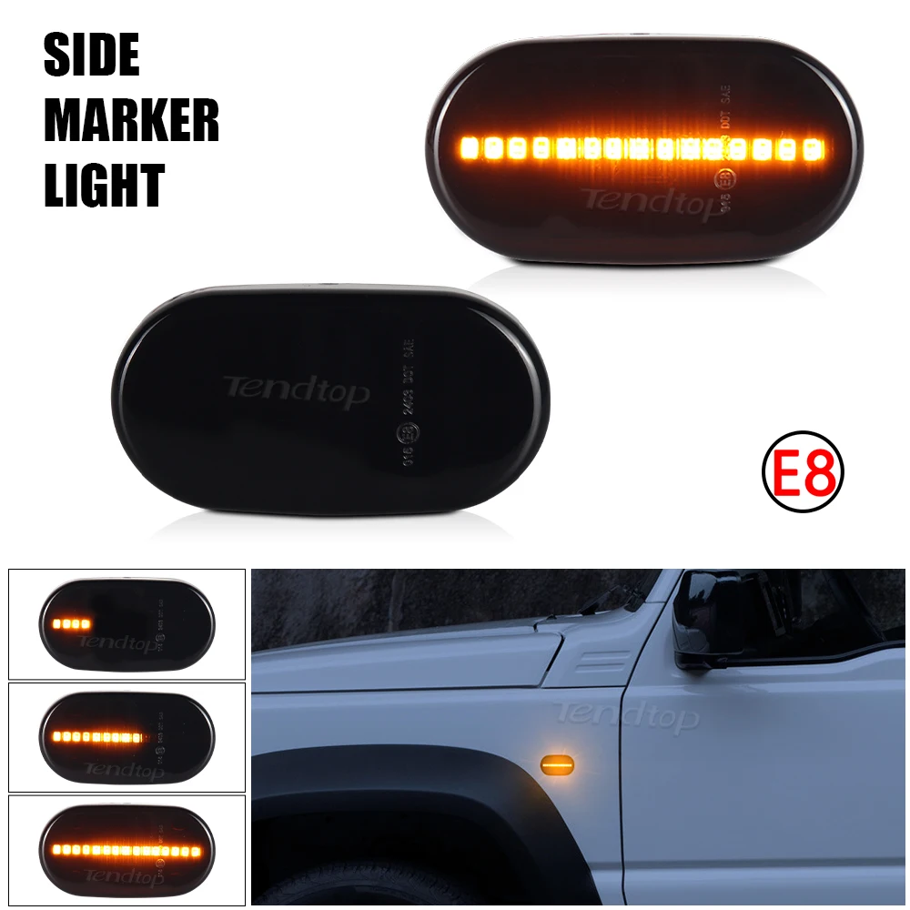 2Pcs Sequential LED Flashing Dynamic Side Marker Lamp Turn Signal Light For Suzuki Jimny JB64W JB74W JB23W Mazda Chevrolet