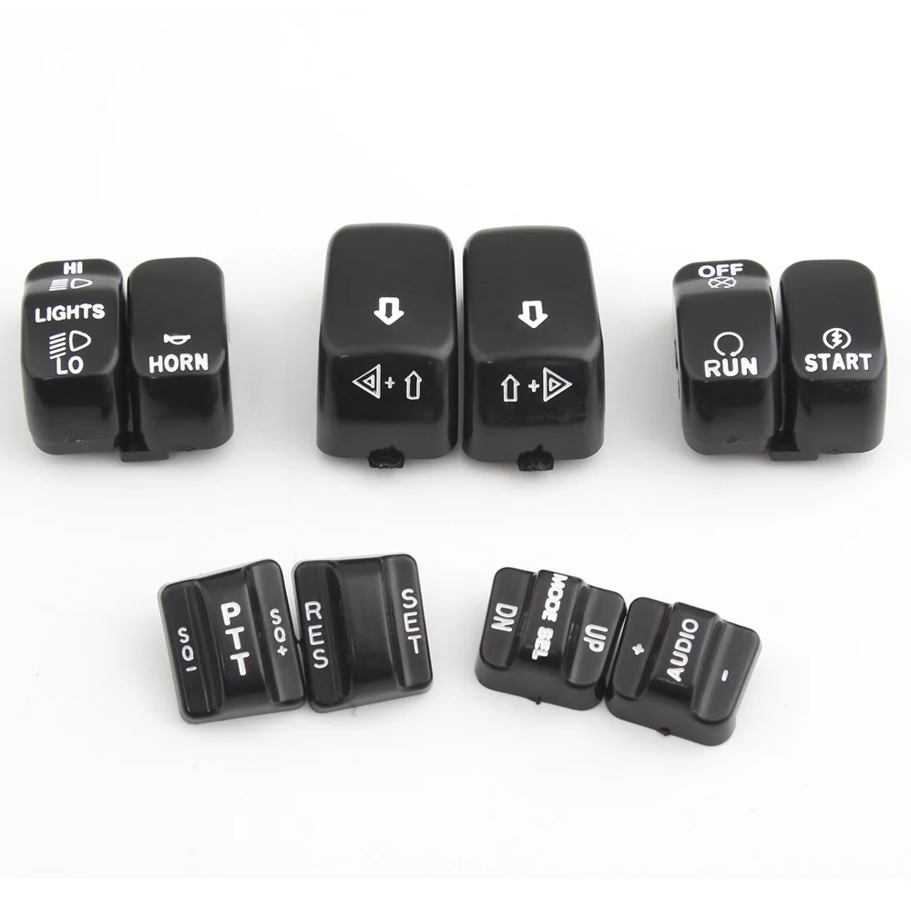 

Motorcycle Chrome Hand Control Switch Housing Caps Button Cover For Harley Street Road Glide CVO Electra Glide FLHTCU 1996-2013