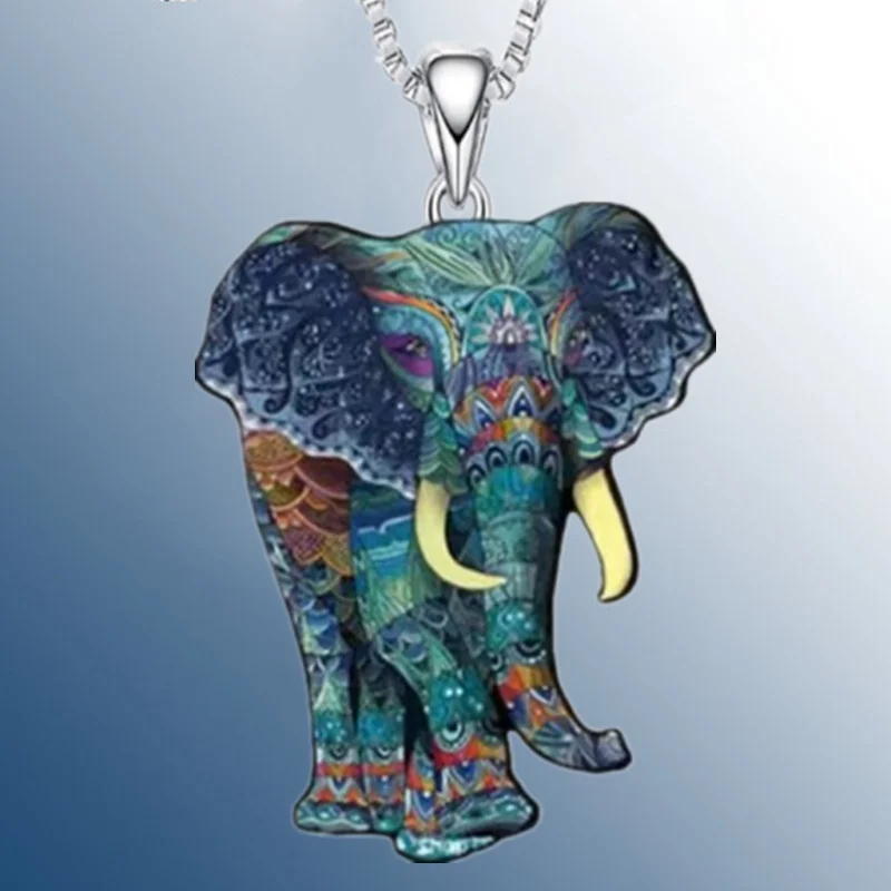 Fashion Elephant Necklace Indian Elephant Jewelry Necklace for Women Cartoon Animal Pendant Wedding Anniversary Gift Jewelry