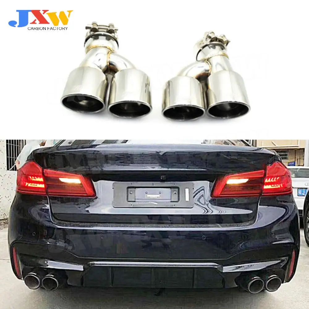 

Car Rear Exhaust Tips Muffler Pipes Tips Stainless Steel For BMW 5 Series G30 G38 M5 2017-2019 Car Accessories