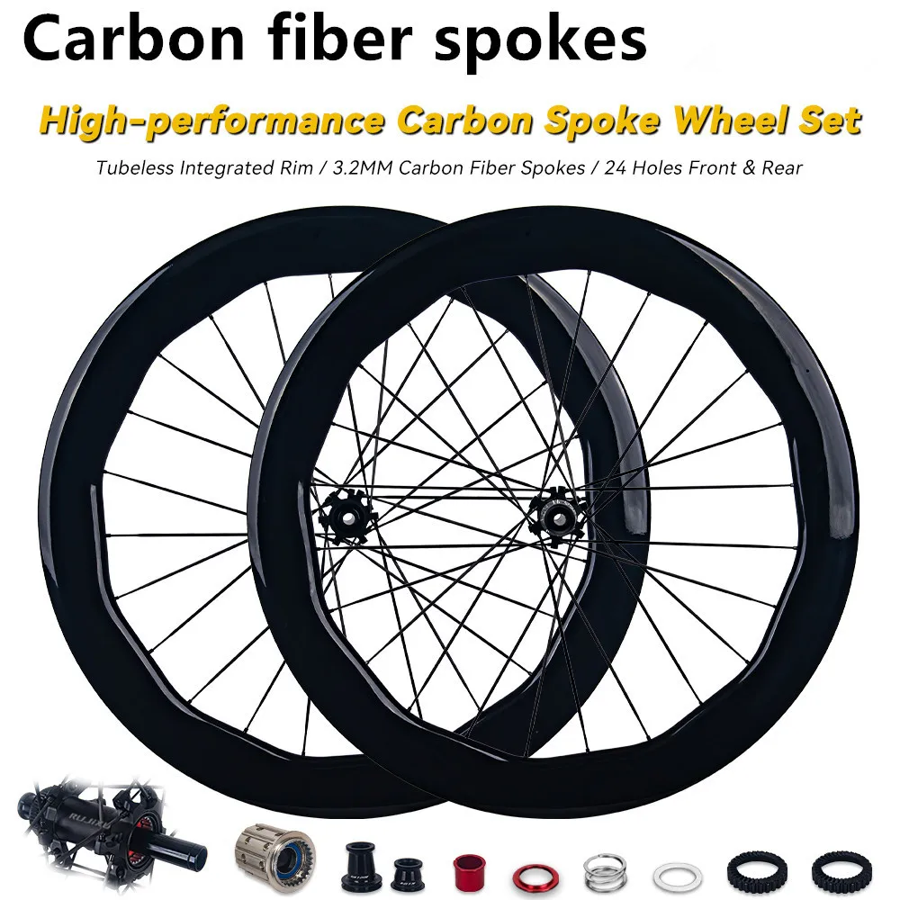 6560 5045mm 700c 24h raios de carbono rodado de estrada de carbono aprovado pela uci aro de carbono sem câmara de ar rodas de freio a disco rodas de ciclismo de estrada