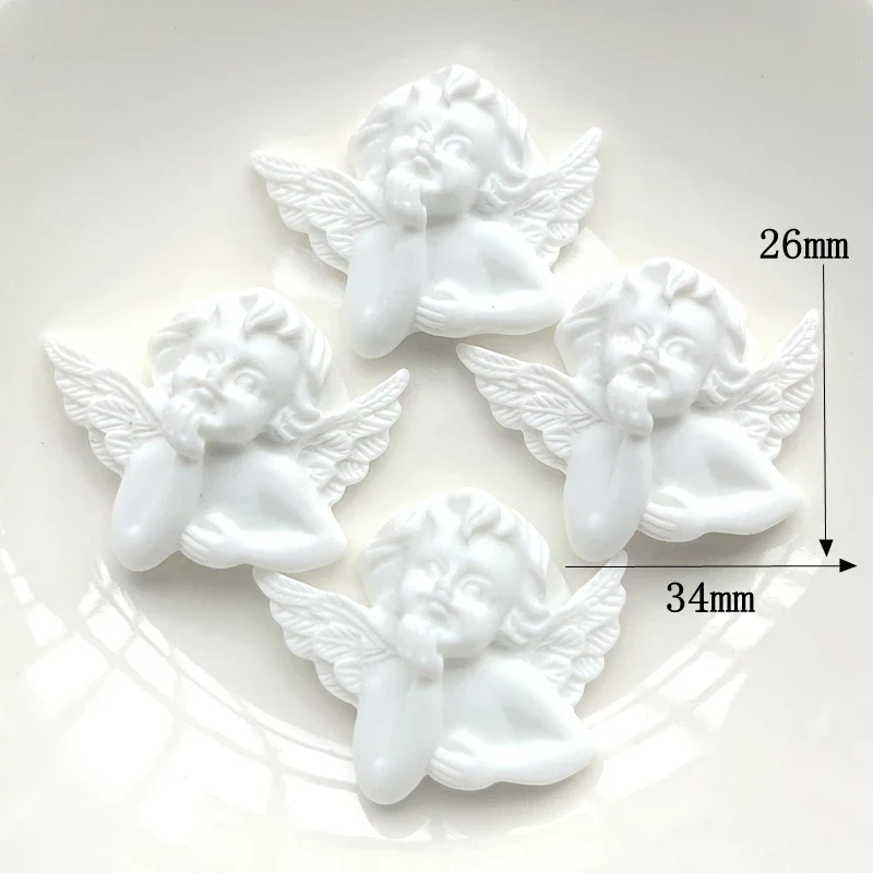 6 pieces 34mm * 26mm cute new resin European Cupid Angel Cameo  flat back Cabochon art DIY craft decoration party pendants