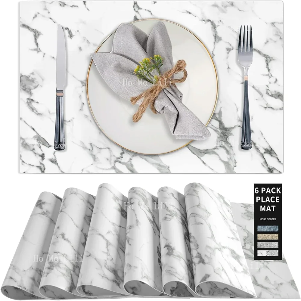 Christmas Truck Marble Patterned Placemat For Table Decoration Heat-Resistant Washable Nordic Style image 3