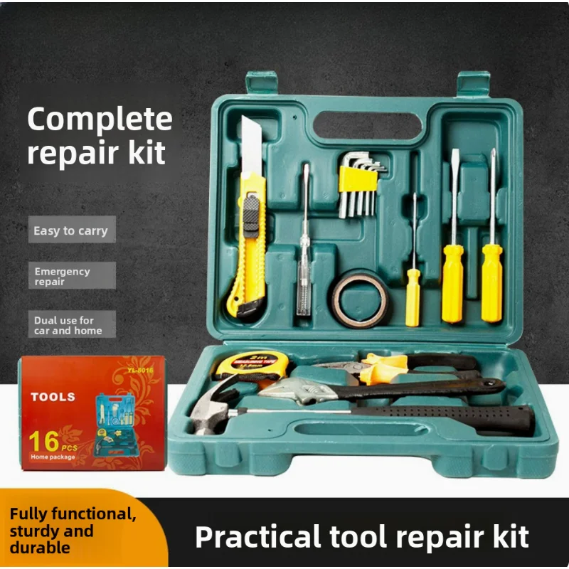 Home Tool Set File Screwdriver Set 8/11/16pcs Portable Home Repair Tool Kit Auto Repair Set with Toolbox Essential Hand for Diy