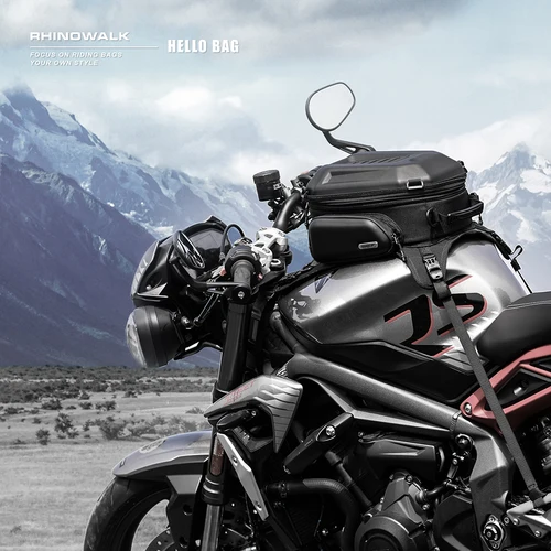 Imagen 2 del producto Bolsa de depósito para motocicleta Rhinowalk, nueva mochila Universal impermeable de 15L-18L que se adapta a la mayoría de Enduro/Dual Sport/Adv, mochila rígida de EVA para motocicleta