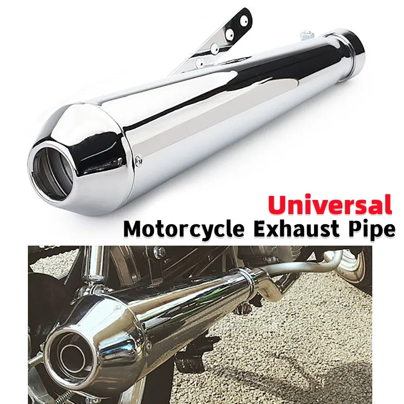 

1 Pcs Universal Motorcycle Exhaust Pipe 1.5"-1.8" Adjustable Motorcycle Exhaust Muffler Chrome White Black