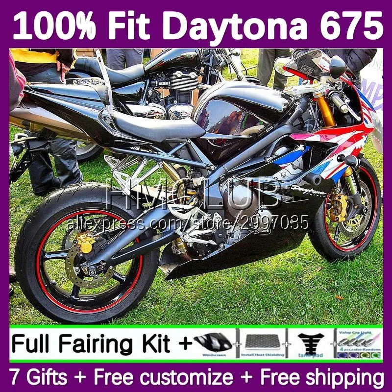 Injection Fairing For Triumph Daytona 675 02 03 05 06 07 08 85No.422 Daytona675 2002 2003 2004 2005 2006 2007 2008 lucky black