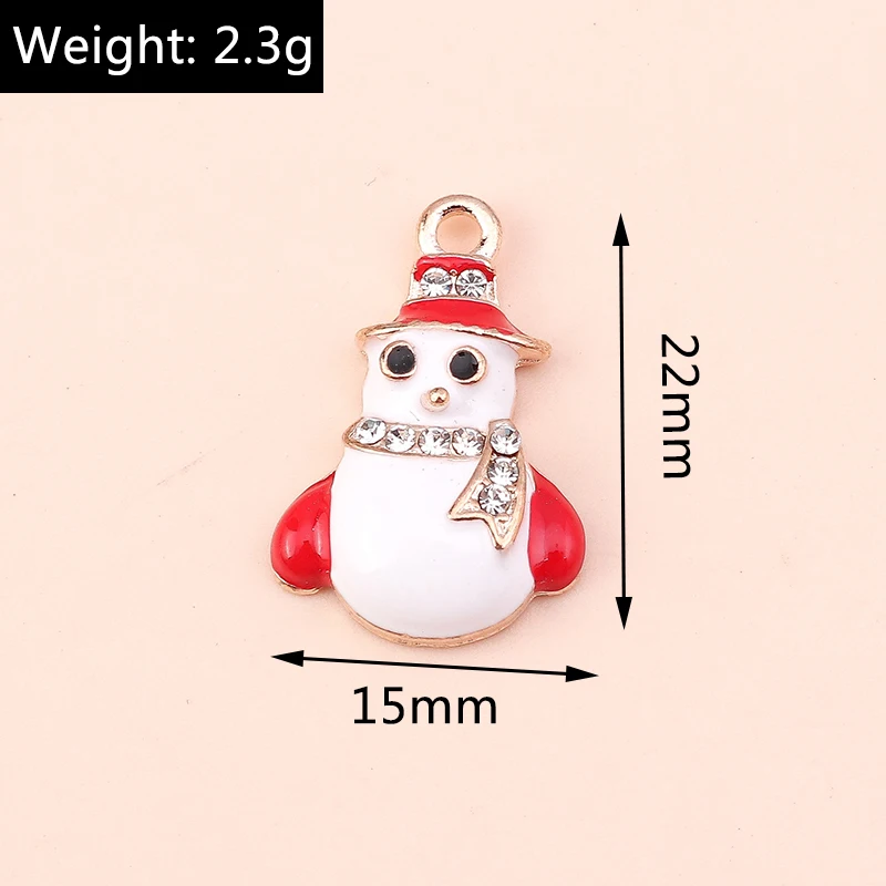 10 Stück Mix süße Weihnachtsmann Charms Emaille Weihnachten Schneemann Stiefel Charms Anhänger für Schmuckherstellung DIY Ohrringe Halskette Geschenke – Detail 4