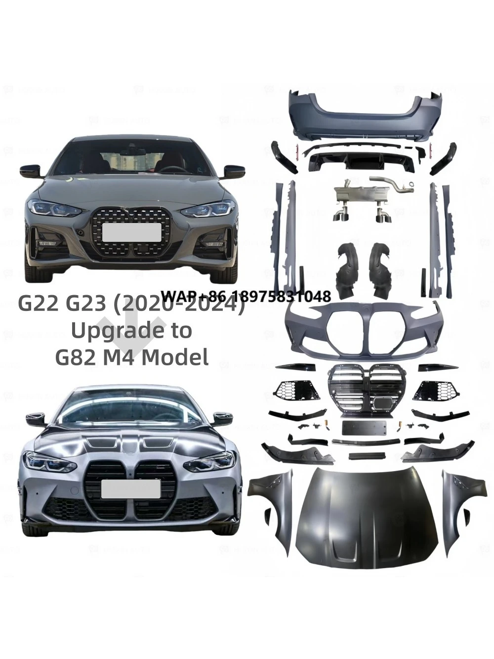 Full Body Kit for 4-Series G22 G23 2020 2021 2022 2023 2024 2025 Facelift to 2025 G82 M4 M-Power Competition Style
