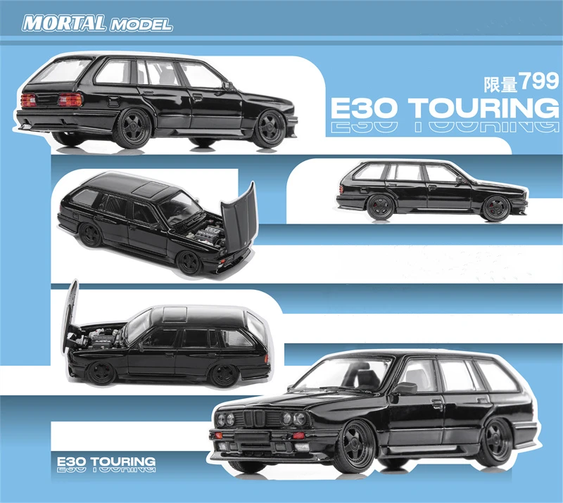 

Mortal 1:64 E30 Touring Black Knight Blue Orange White Diecast Model Car