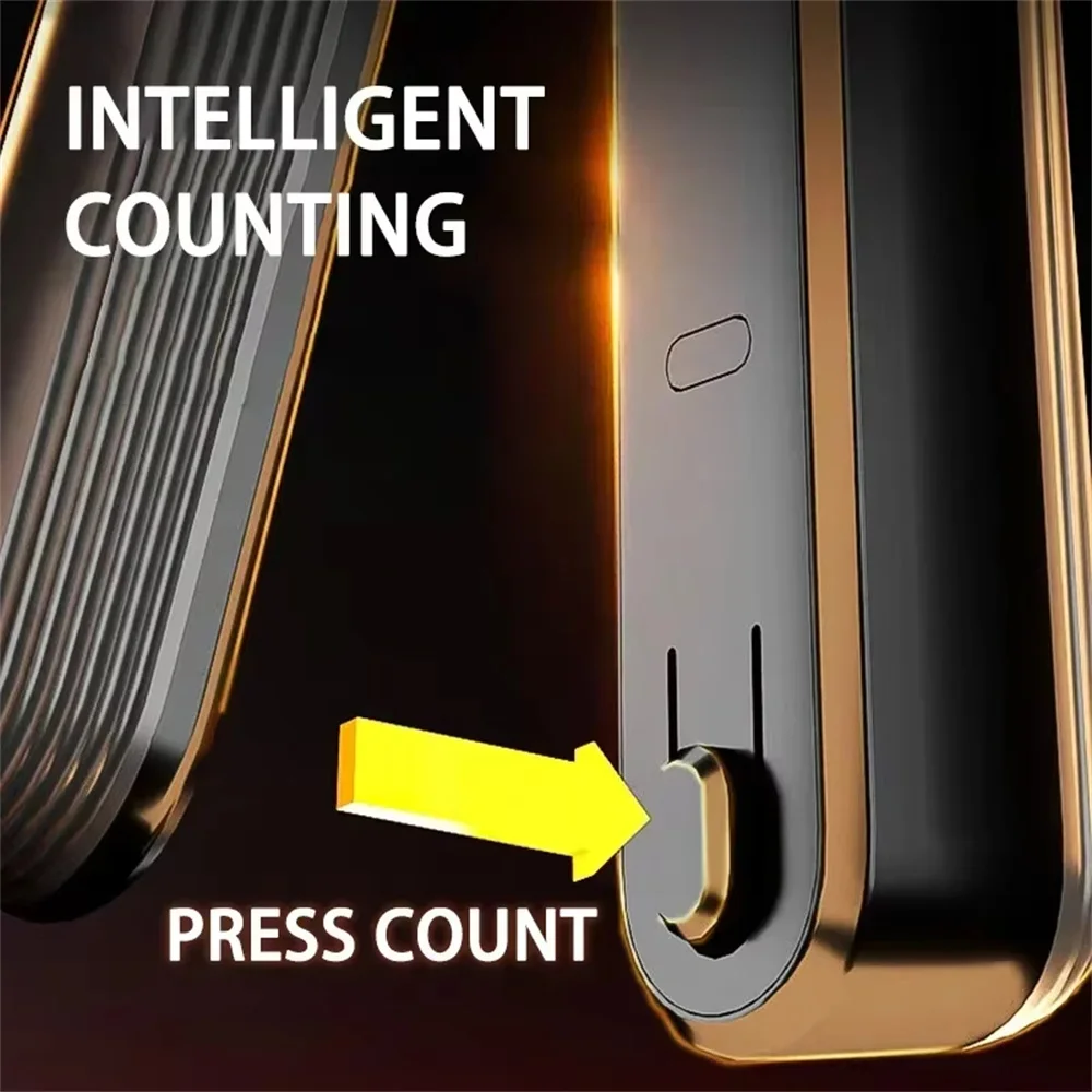 مقوي قبضة اليد القابل للتعديل 5-100 كجم - عداد تلقائي، زنبرك فولاذي قابل لإعادة الشحن عبر USB لمنشئ قوة الساعد والمعصم #4