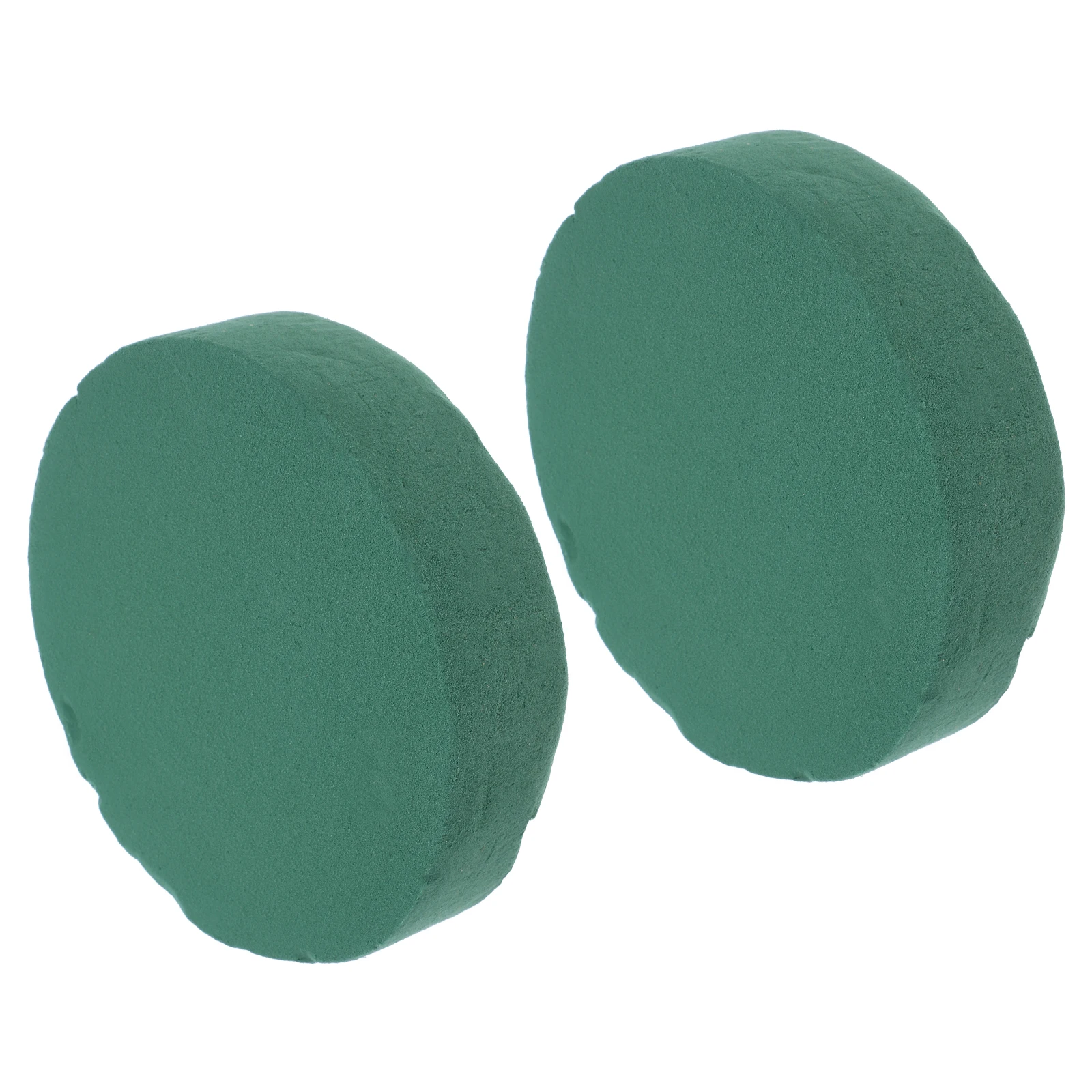 

2Pcs Round Floral Foam Blocks Wet Clay Board for Flower Arrangement Wedding Centerpiece DIY Craft Accessories Green Foam Brick