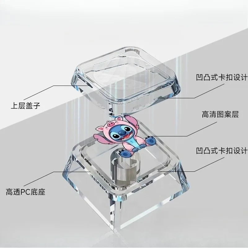 ฮอตลิโล&สติทช์ฝาครอบแป้นพิมพ์โปร่งใสการ์ตูนอะนิเมะรูปแบบเหมาะสำหรับคีย์บอร์ดแบบกลไกแกนข้ามฝาครอบแป้นพิมพ์สองชั้น