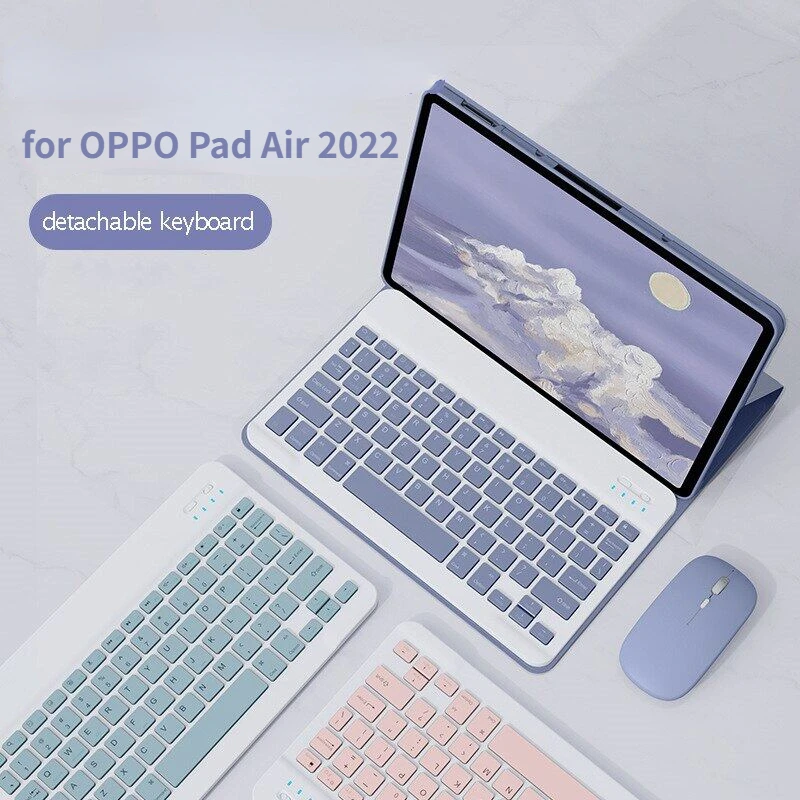 حافظة ماوس لوحة مفاتيح بلوتوث لاسلكية مغناطيسية لهاتف OPPO Pad Air Realme Pad X 10.4 Mini 8.7 مع غطاء غلاف لوحة المفاتيح