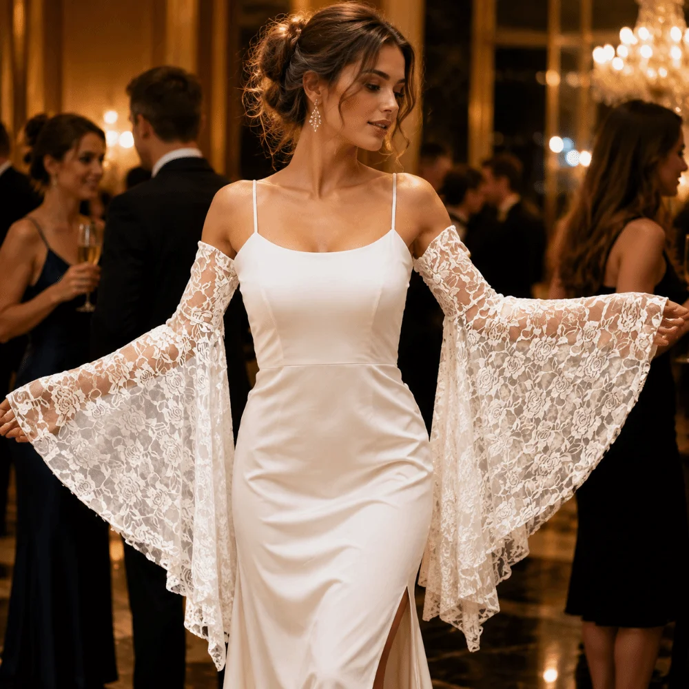 Elegant Long Tulle Sleeves Flower Embroidery Arm Decor Lace Arm Sleeves Sunscreen Breathable Bride Detachable Sleeves