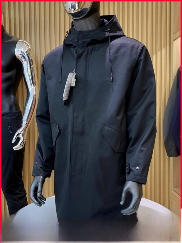 

Новая зимняя мужская уличная ветрозащитная теплая ультралегкая пуховая куртка средней длины из полиэфирного волокна с не требующей глажки обработкой