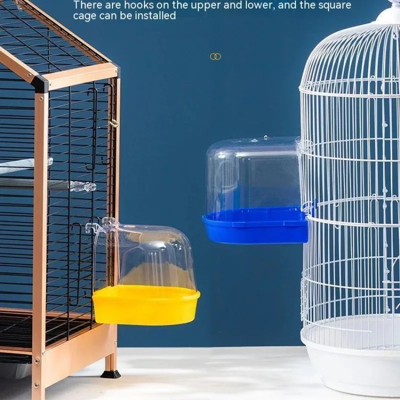 Hanging Bird Bath Cube Parrots Bathtub Bath Shower Box Cage Accessory for Little Bird Canary Budgerigar Cockatiel Lovebird Boxes