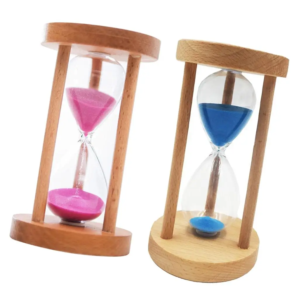 Classic Hourglass (Blue/Pink , Wood , 10/15/30 Min), Kids Collectible Gift Home Decor