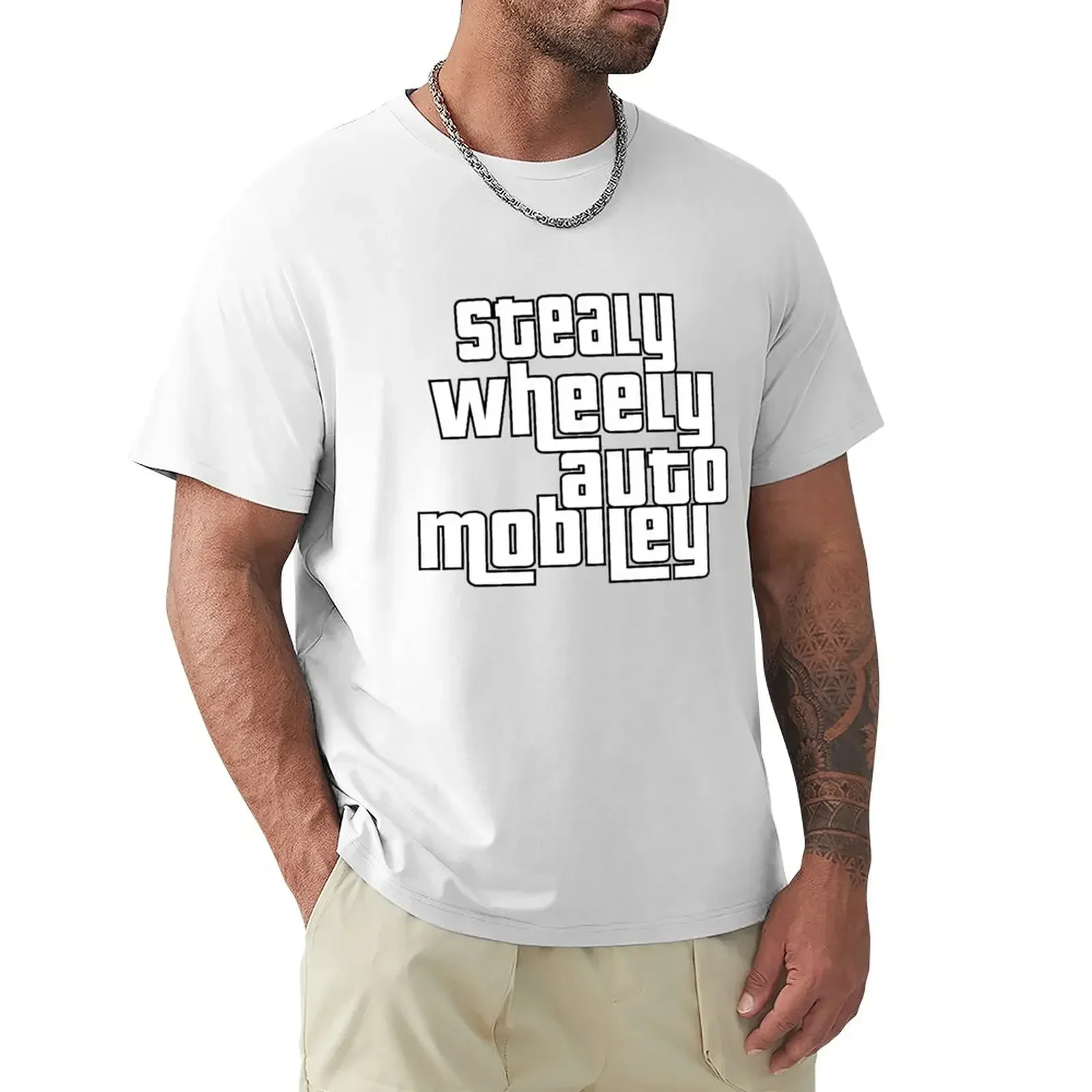 Stealy Wheely Automobiley T-Shirt customs design your own boys animal print quick drying plus size men clothing