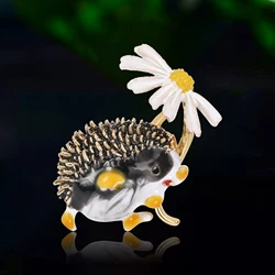 Enamel Hedgehog Brooches for Women Unisex Cartoon Small Animal Pins Event Funny Luxury Gifts New Year Friends Decoration
