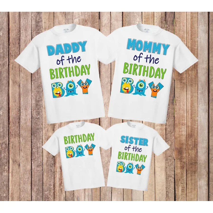 

Daddy Mommy Kids Matching Shirts Little Monster Boy Birthday Tees Funny Matching Family Shirts Daddy Mommy and Me Outfits