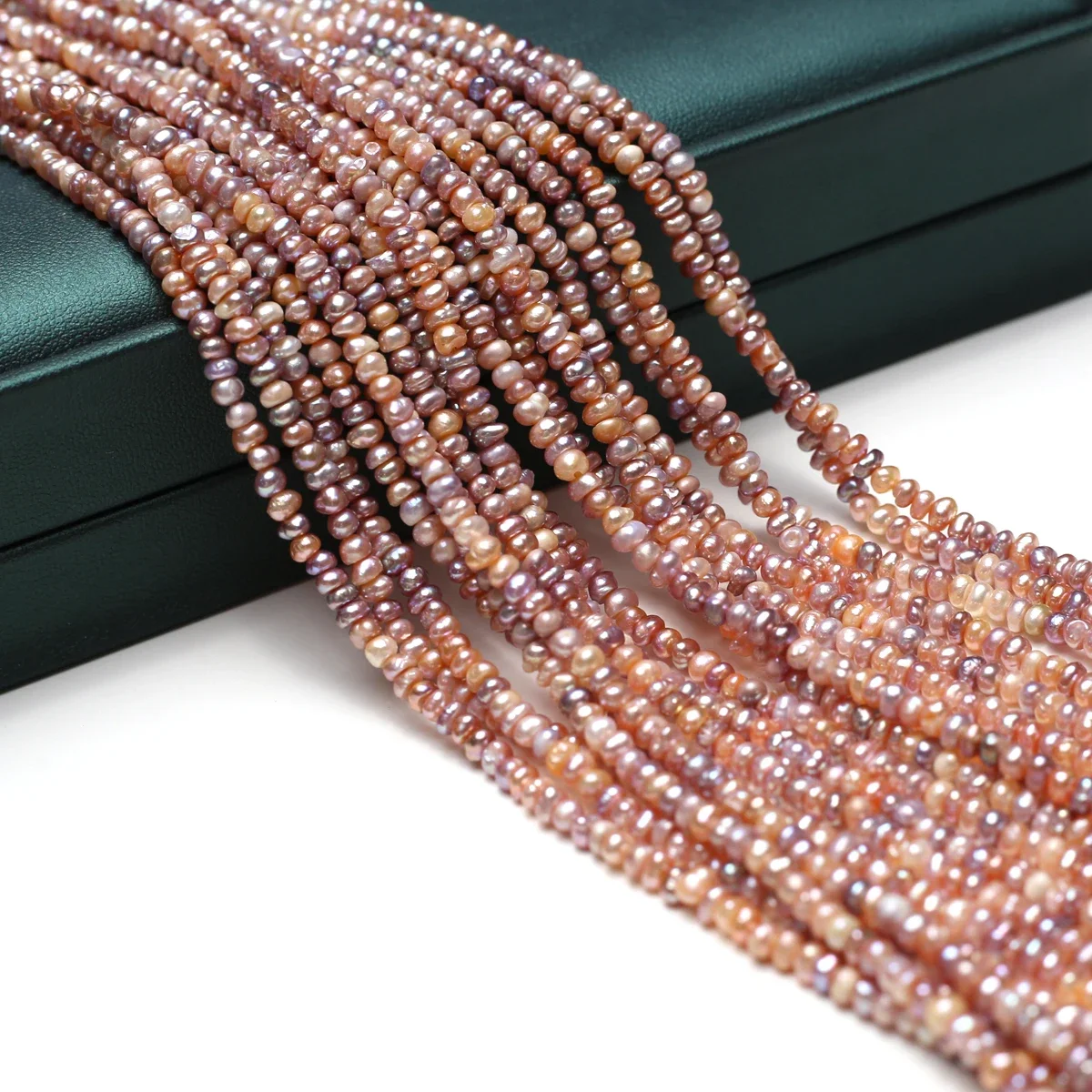 

3-4mm3A Multicolor Smooth Surface Natural Freshwater Flat Pearl Bead Blemish-Free Jewelry Make DIY Necklace Bracelet Accessories