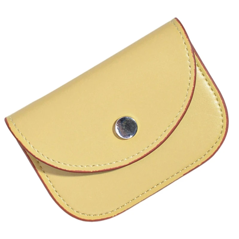 Fashionable Short Coin Purse PU Leather Wallet Small Bag for Women Card Holder Sleeve with Button Holiday Gift