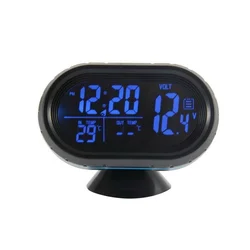 VST 3in 1 12V/24V Digital Car Voltmeter Thermometer Temperature Meter Battery Monitor B Meter Tester Monitor + electronic Clock